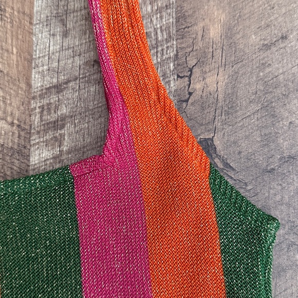 Farm Rio Shimmer Stripe Swimsuit Size Mediun NWT - Picture 8 of 9